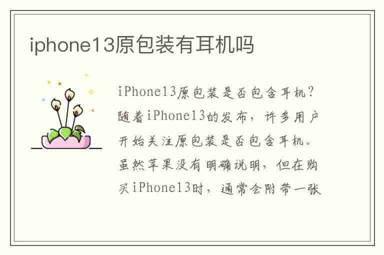 iphone13原包装有耳机吗